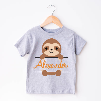 Sloth Monogram SVG, Split Clipart, Cute Sloth Shirt SVG, Split monogram SVG, Animal Name Frame Dxf, Sloth Cut Files Digital Download