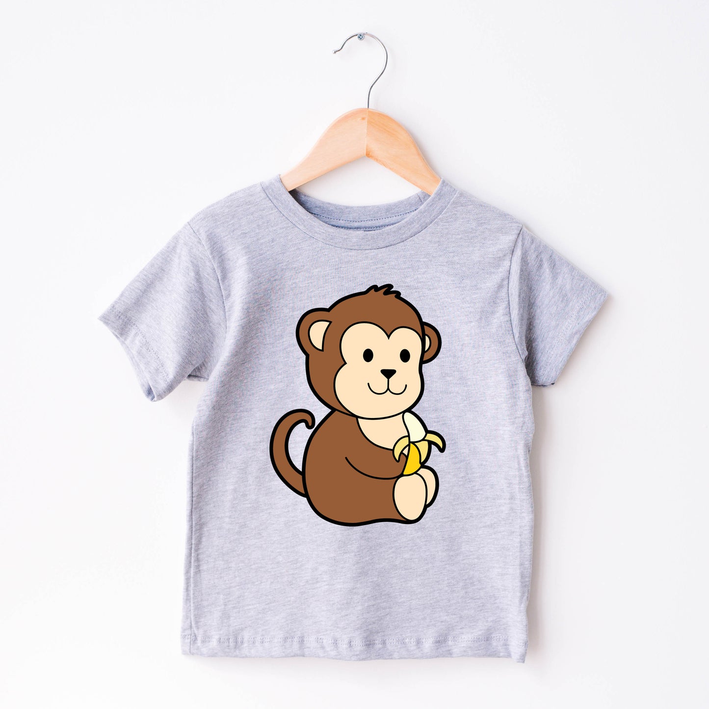 Monkey Banana SVG, Cute Baby Monkey Vector, Monkey Clipart, Monkey Banana Kids Shirt PNG, Monkey layered Cut files Digital Download