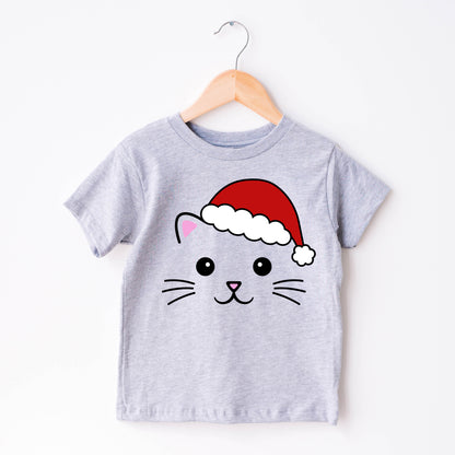 Cat Santa Hat SVG, Christmas Cat Vector, Santa hat Dxf, Christmas PNG, Cat with Hat, Holiday Winter Kid Shirt Cut files Digital Download