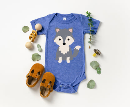 Baby Wolf svg, Cute Wolf svg, Wolf clipart, Woodland animal svg, Wolf Vector, Boy Girls Wolf birthday shirt  Cut files Digital Download