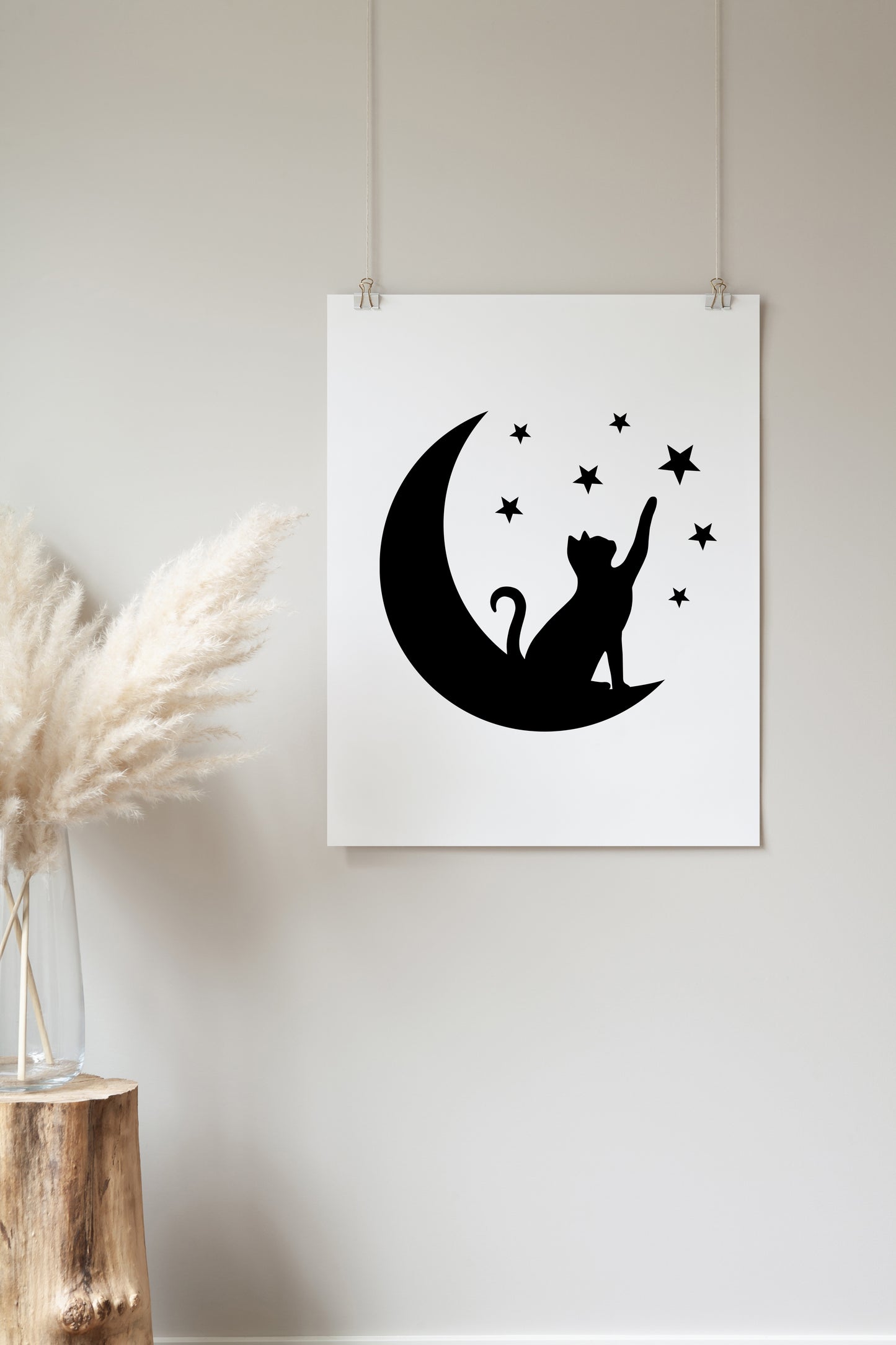 Moon and Cat SVG, Cat SVG Files, Moon Star Animal Svg, Cute Cat Clipart, Cat With Star Svg, Cat Design Cut Files Digital Download