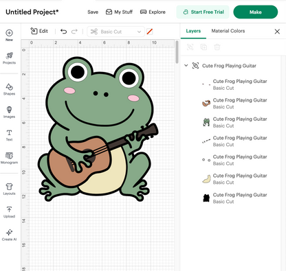 Cute Frog Playing Guitar (Digital Download)