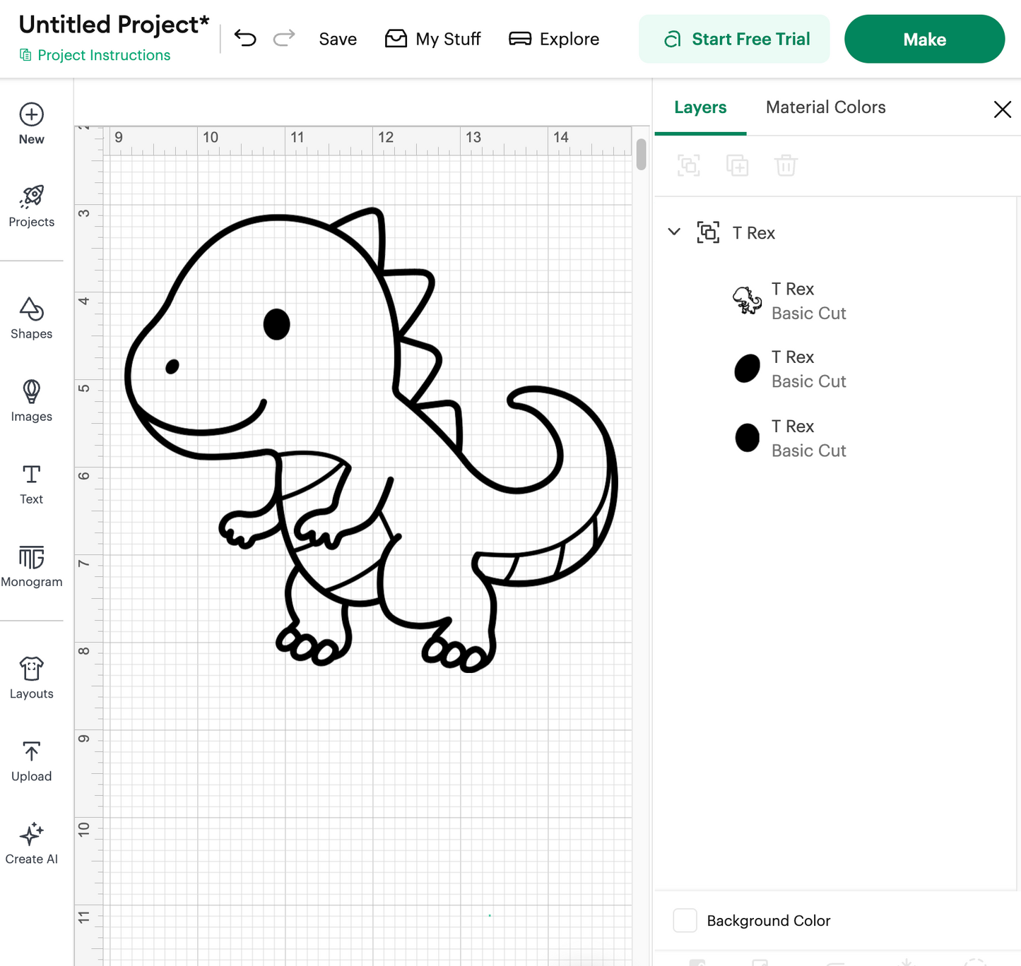 Dinosaur Outline (Digital Download)