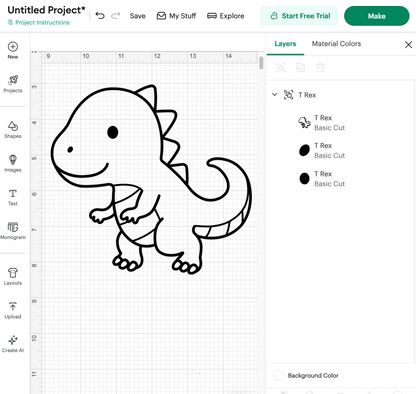 Dinosaur Outline (Digital Download)