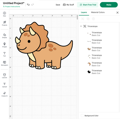 Cute Triceratops (Digital Download)
