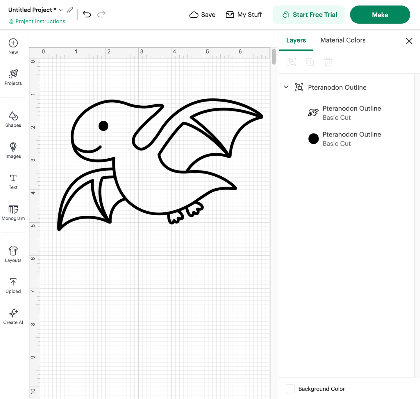 Dinosaur Outline (Digital Download)