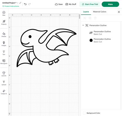 Dinosaur Outline (Digital Download)