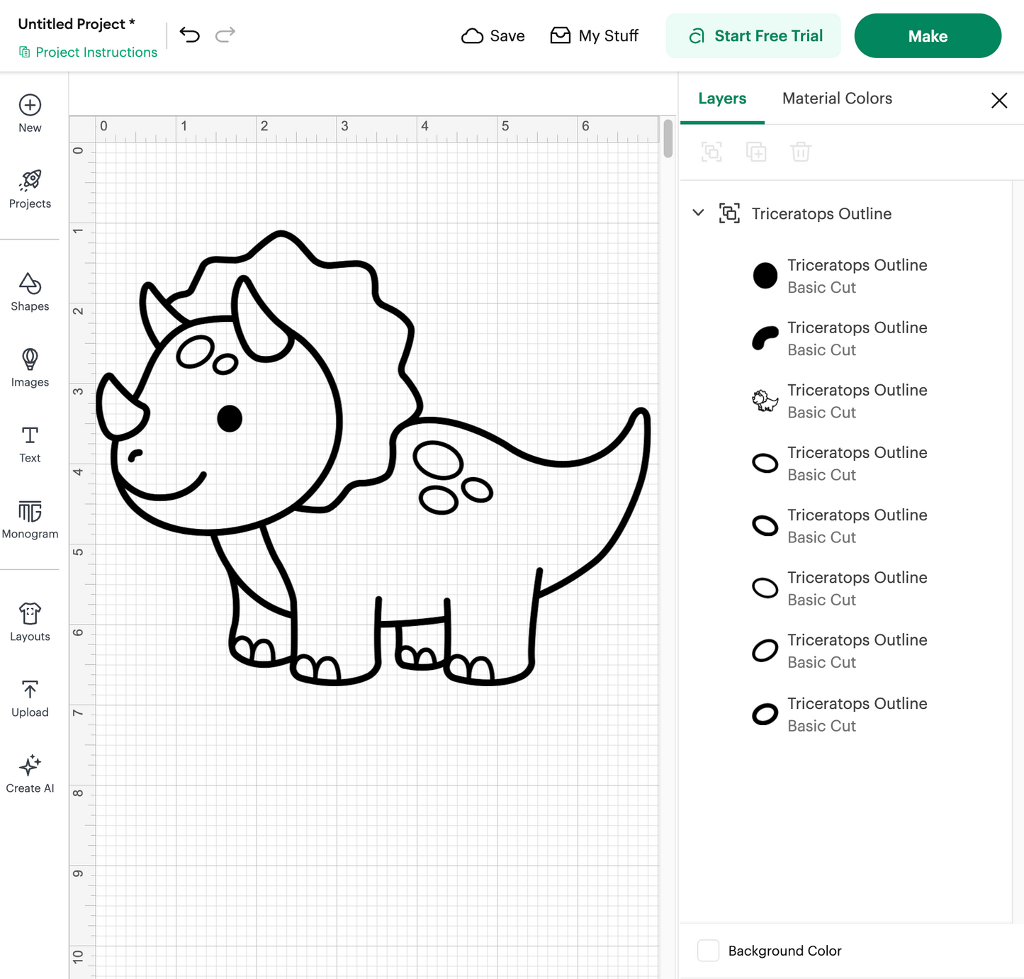 Dinosaur Outline (Digital Download)