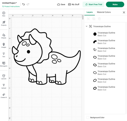 Dinosaur Outline (Digital Download)