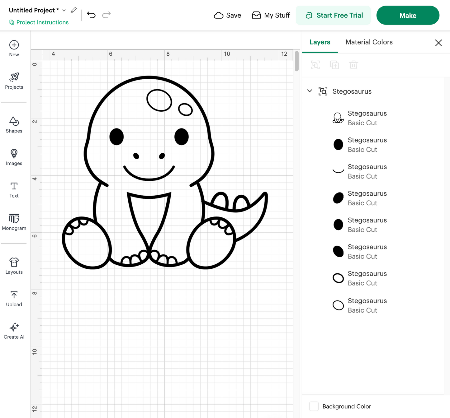 Dinosaur Outline (Digital Download)