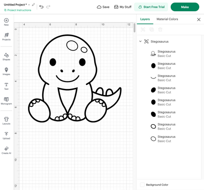Dinosaur Outline (Digital Download)