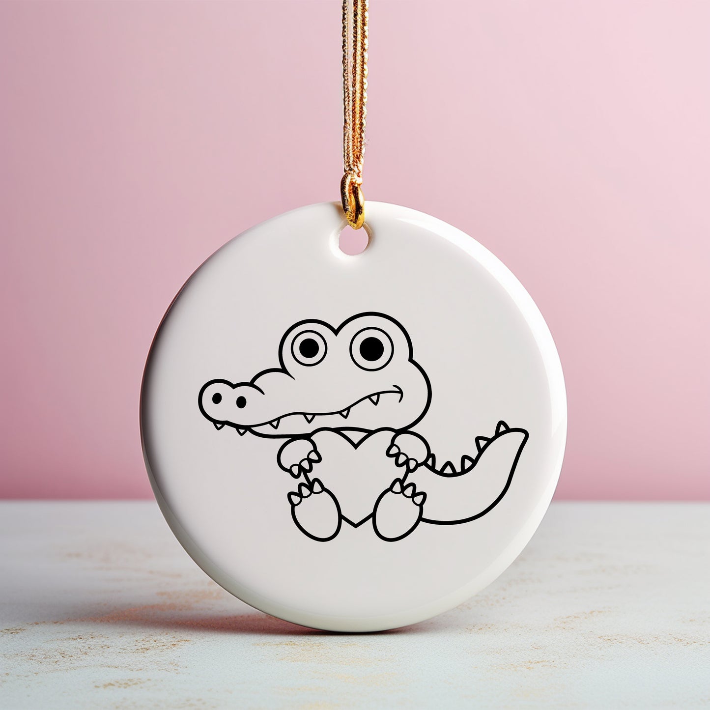 Alligator with Heart SVG, Valentine's Day Animal Clipart, Cute Crocodile Outline Vector, Valentines Alligator Cut files Digital Download