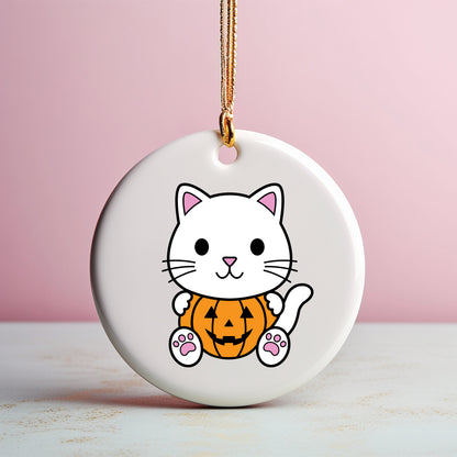Halloween Cat SVG, Cute Cat with Pumpkin Vector, Halloween Day Clipart, Baby Kids Animal Shirt, Pumpkin face Cut files Digital Download
