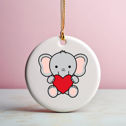 Valentine Elephant SVG, Cute animal with Heart Vector, Kids Baby Elephant Shirt PNG, Valentine's day Ornament Cut files Digital Download