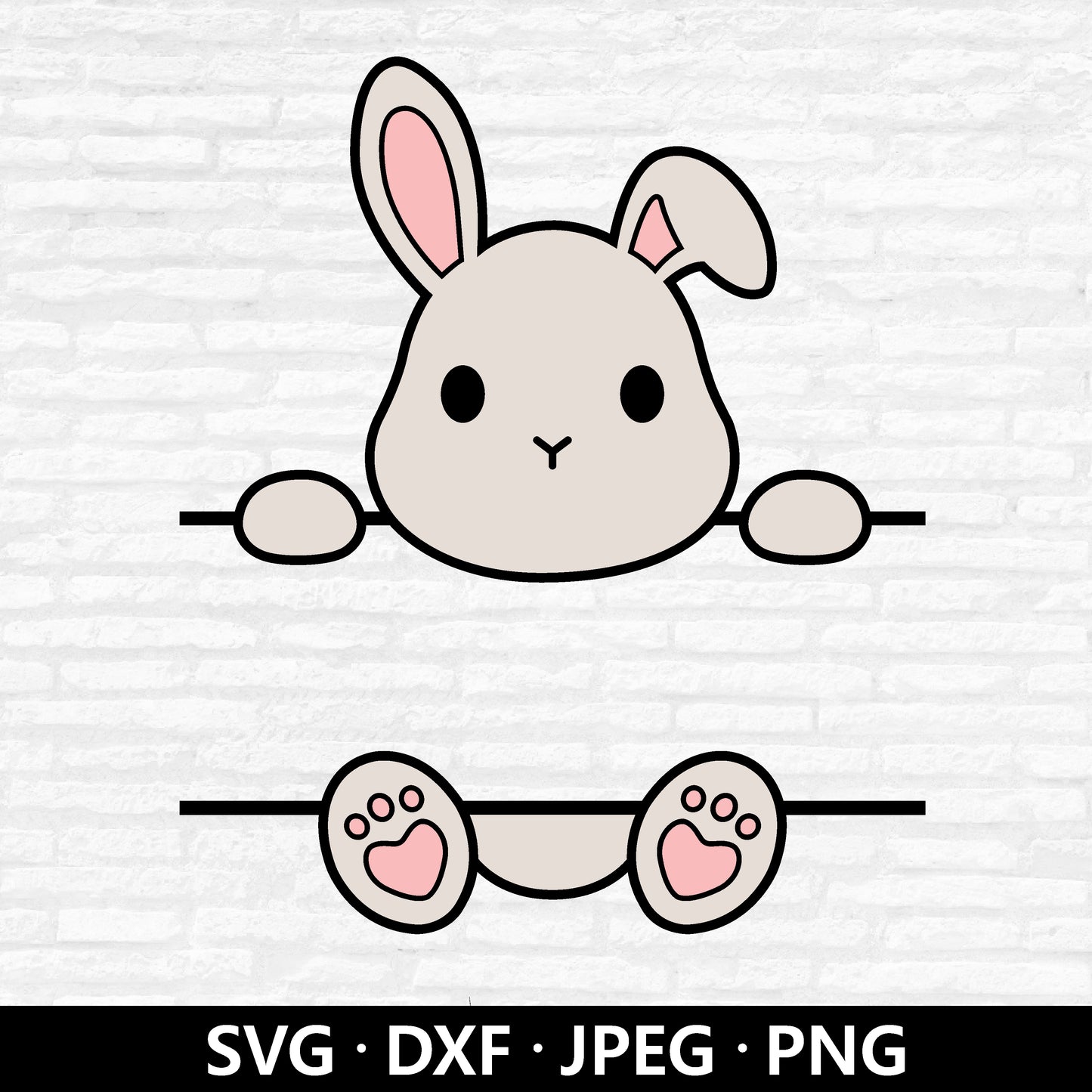 Bunny Monogram SVG, Bunny Name Frame Svg, Easter Bunny Svg, Split Monogram Svg, Kids Shirt, Cute Animals Name Tag Cut Files Digital Download