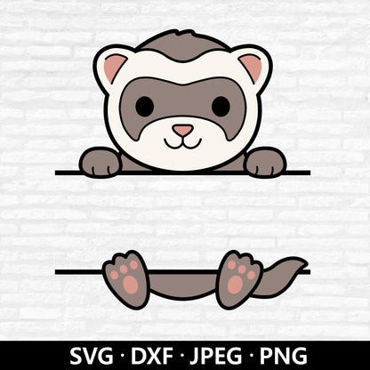 Ferret Monogram Svg, Ferret Clipart, Forest Animals Svg, Name Frame svg, Split Monogram Svg, Customize with name cut files Digital Download