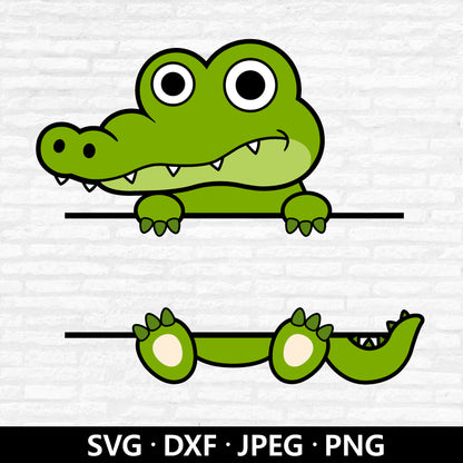 Alligator Monogram SVG, Cute Baby Crocodile SVG, Crocodile Clipart, Safari Animal PNG, Crocodile Svg, Alligator Cut files Digital Download