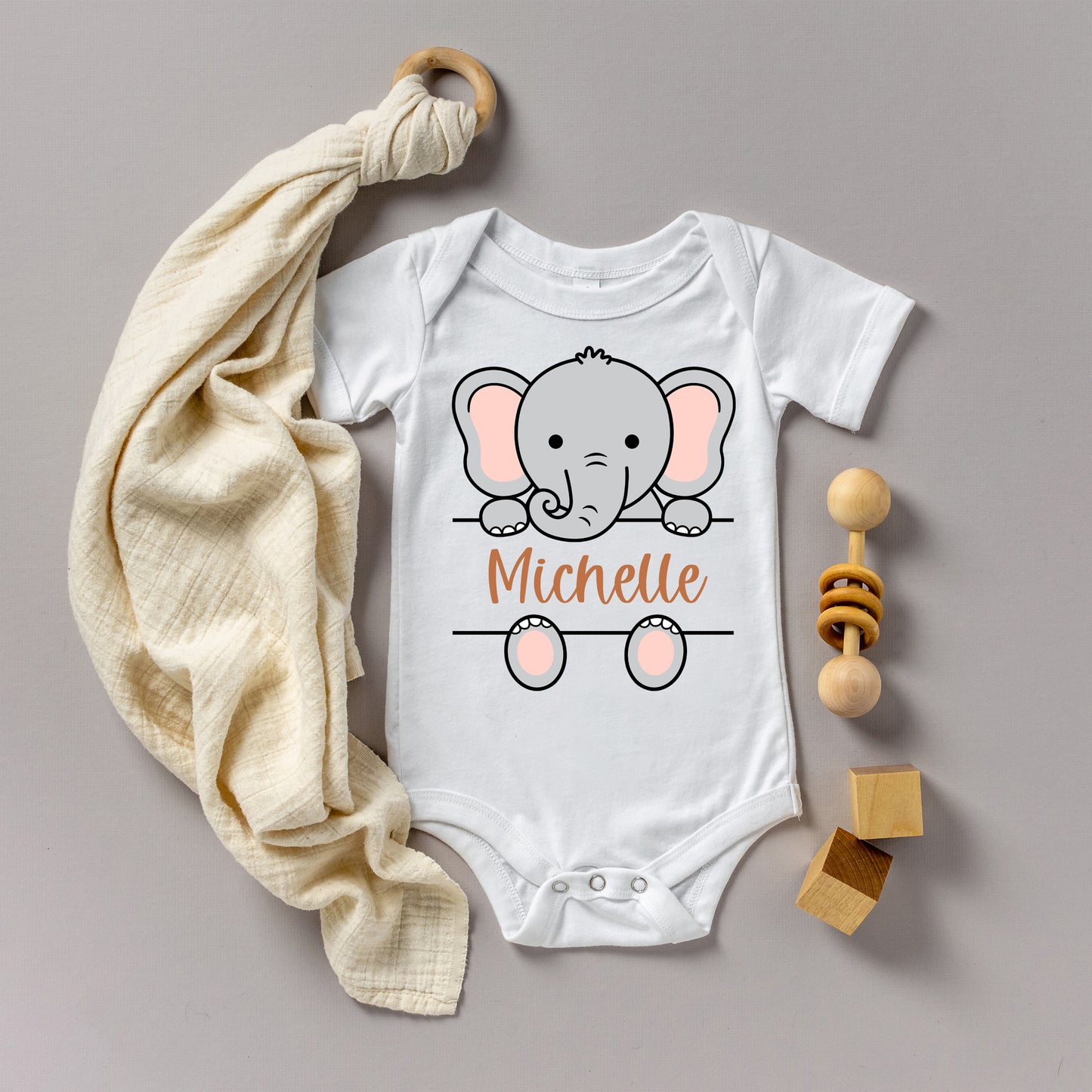 Elephant Monogram SVG, Baby Elephant SVG, Cute Elephant Girl cut file, Baby Shower Shirt, Customize with name Cut files Digital Download