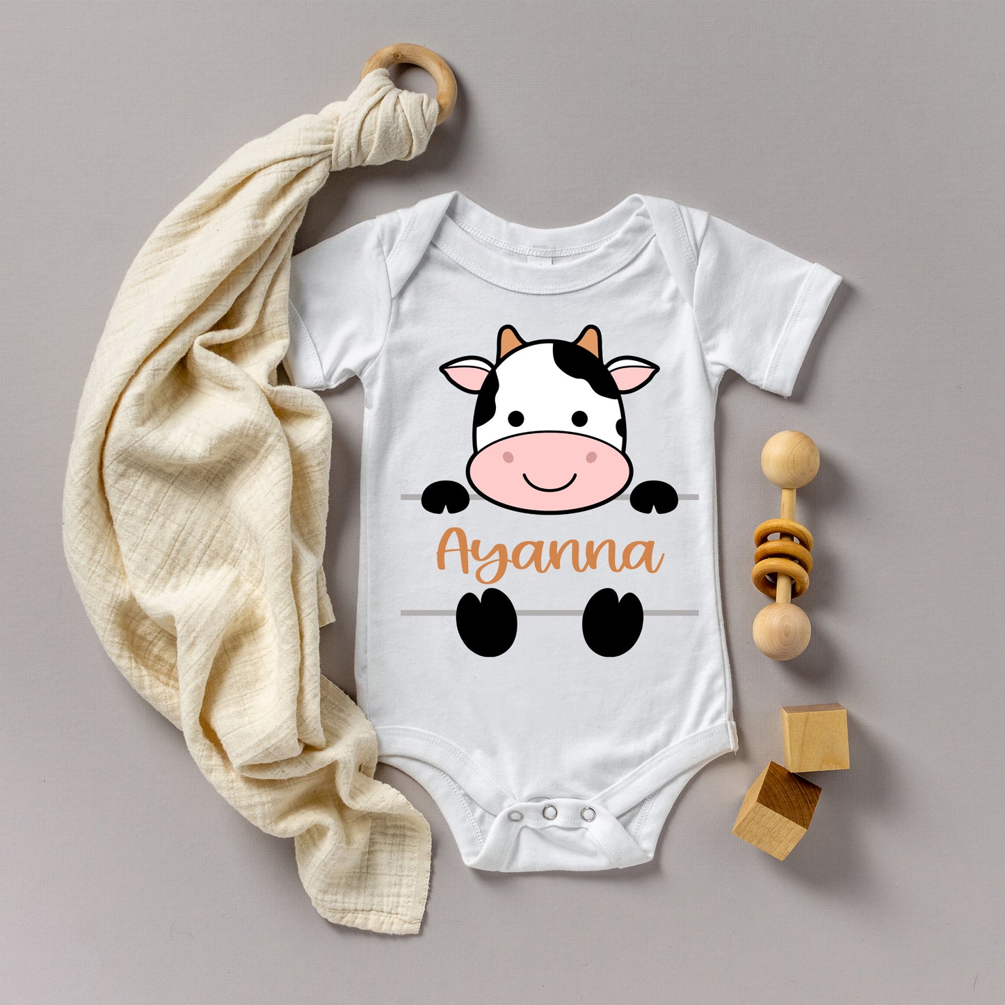 Cow Monogram SVG, Baby Cow SVG, Cute Cow cut file, Split monogram SVG, Baby Shower Shirt, Customize with name Cut files Digital Download