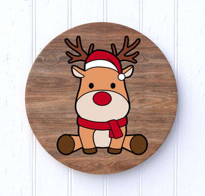 Christmas Reindeer SVG, Reindeer Santa Hat Dxf, Cute Reindeer Clipart, Christmas Shirt PNG, Holiday Cutting File , Reindeer Cut Files Digital Download