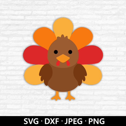Thanksgiving Turkey SVG, Cute Turkey Svg, Turkey Shirt Svg, Turkey Clipart, Thanksgiving svg, Autumn svg, Turkey Cut Files Digital Download