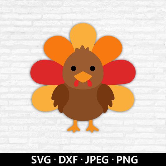 Thanksgiving Turkey SVG, Cute Turkey Svg, Turkey Shirt Svg, Turkey Clipart, Thanksgiving svg, Autumn svg, Turkey Cut Files Digital Download