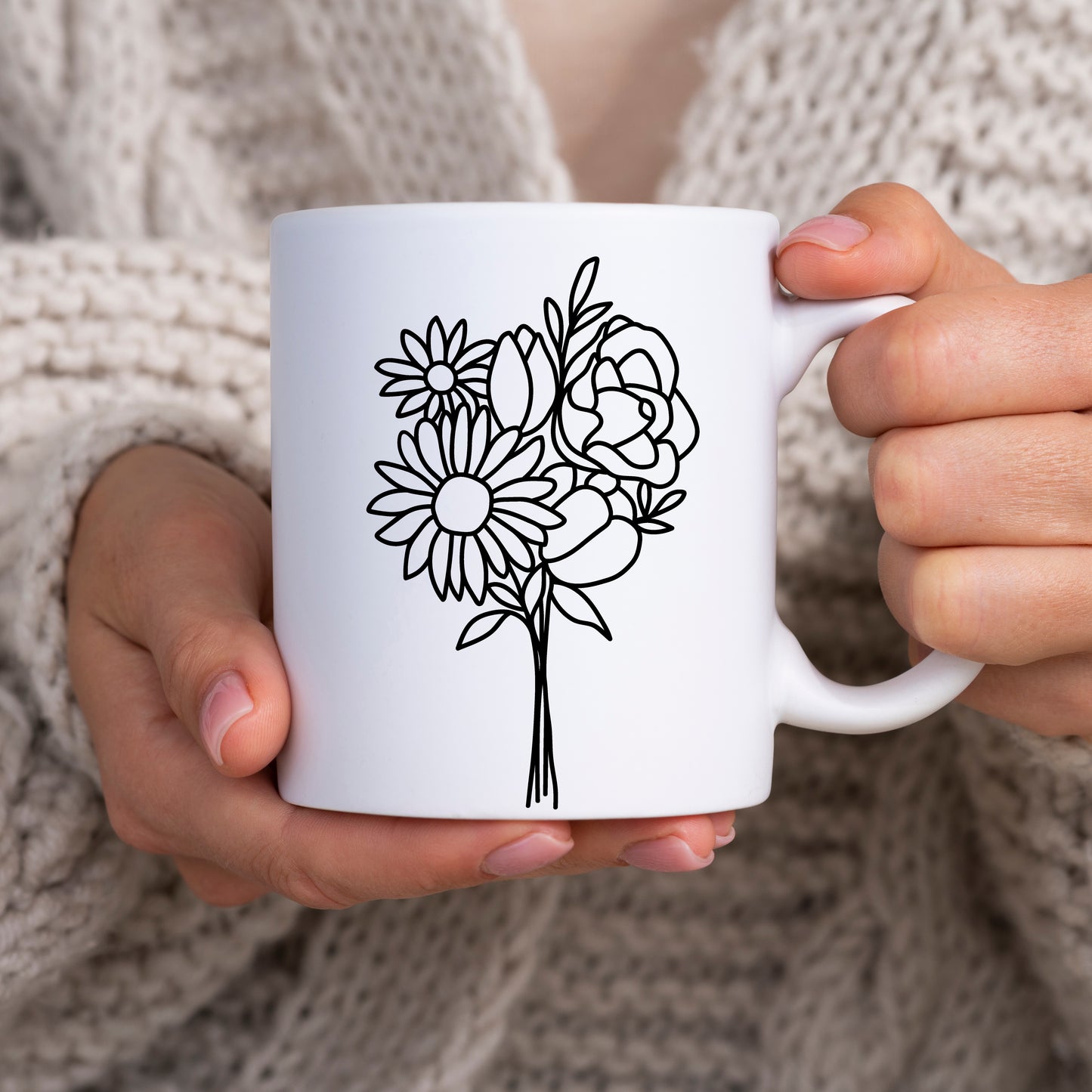 Flower Bouquet SVG, Floral Vector, Flowers Printable Clip Art, Wildflower Cut files Digital Download