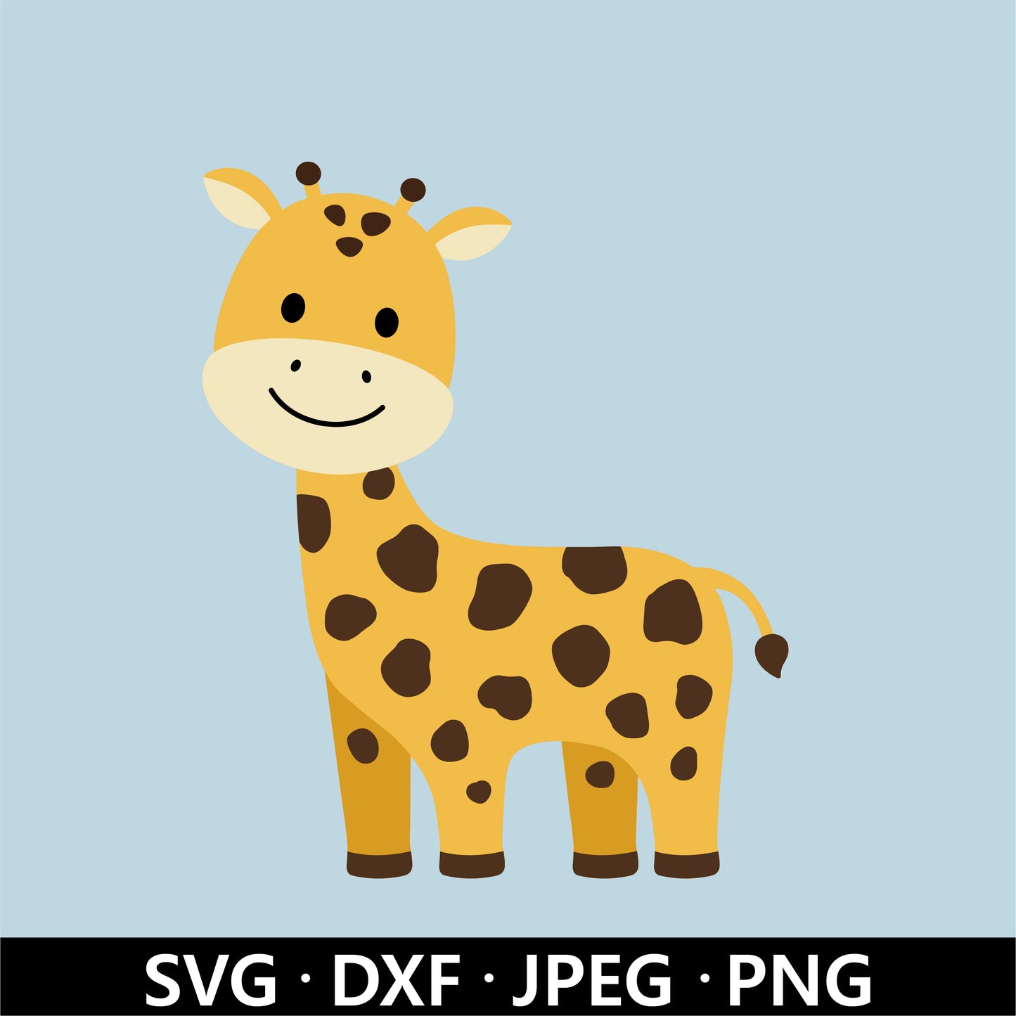 Cute Baby Giraffe SVG, Giraffe Vector, Jungle Animals Clipart, Giraffe Layered file, Cute animal Png, Giraffe Cut files Digital Download