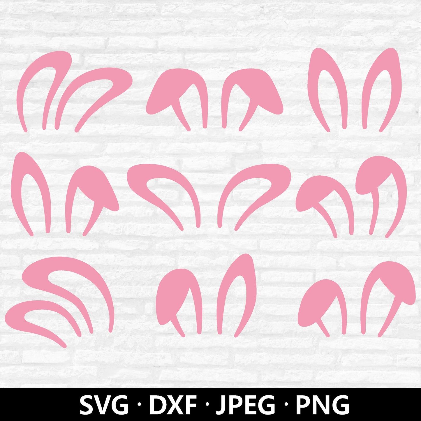 Bunny Ears SVG Bundle, Easter Clipart, Rabbit Ears Vector, Easter Bunny Shirt PNG, Kids Animal Ears, Bunny Ears Cut files Digital Download