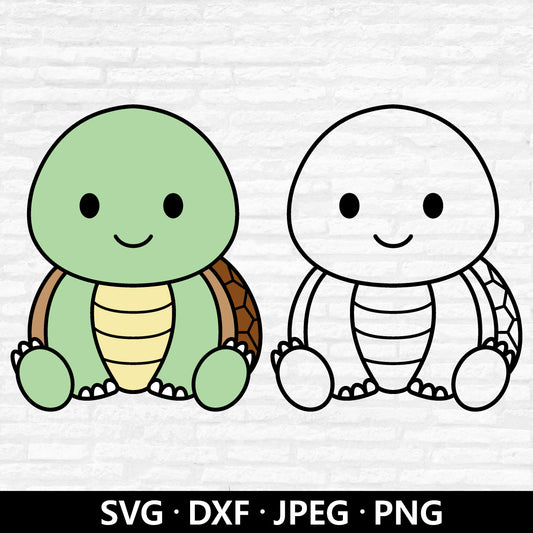 Cute Turtle SVG File, Turtle Vector, Turtle Outline Clipart, Baby Shower Gift PNG, Nursery Animals Shirt, Turtle Cut files Digital Download