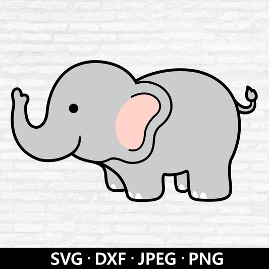 Baby Elephant SVG, Elephant Layered file, Cute animals clipart, Baby Shower Svg, Jungle Animal Svg, Elephant cut files Digital Download