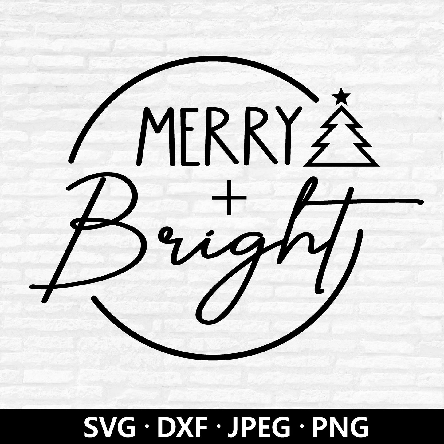 Merry Bright SVG, Merry And Bright Clipart, Christmas Quotes Shirt PNG, Hand drawn letters, Christmas Sayings Cut files Digital Download