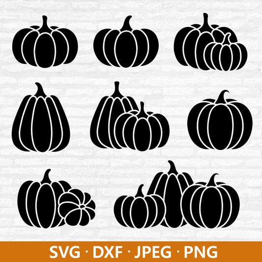 Pumpkin Svg Bundle, Halloween Pumpkin Clipart, Fall Svg, Pumpkin vector, Thanksgiving Day SVG, Pumpkin Cutting Files Digital Download