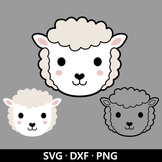 Sheep Face SVG, Baby Sheep Vector, Farm Animal Clipart, Lamb SVG, Sheep Clipart, Animal Baby Shirt, Cute Sheep cut files Digital Download