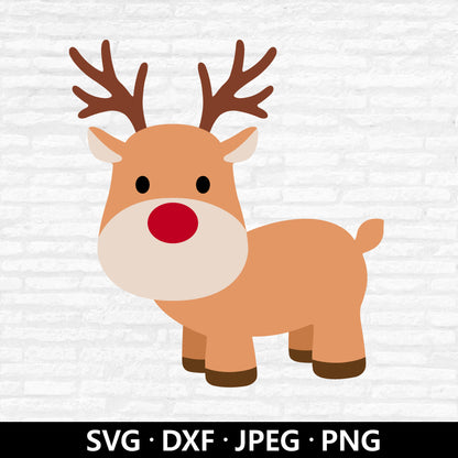 Reindeer SVG, Christmas Animal Vector, Cute Reindeer Clipart, Winter Animal Kids Shirt PNG, Christmas Reindeer Cut files Digital download