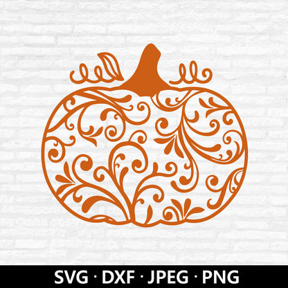 Fall Pumpkin SVG, Pumpkin design vector, Halloween sign Svg, Fall Decor Svg, Swirly Pumpkin PNG, Pumpkin cut files Digital Download