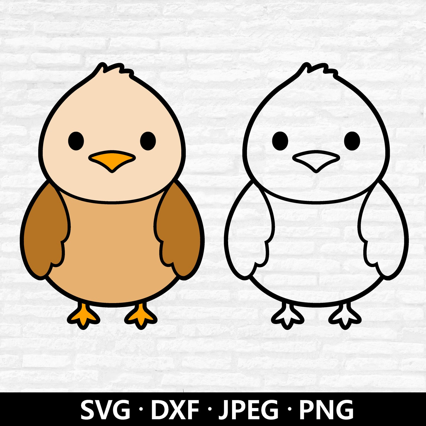 Cute Bird SVG, Sparrow Clipart, Woodland animal Png, Bird Outline Svg, Baby animal Dxf, Cute Baby Bird Cut files Digital Download