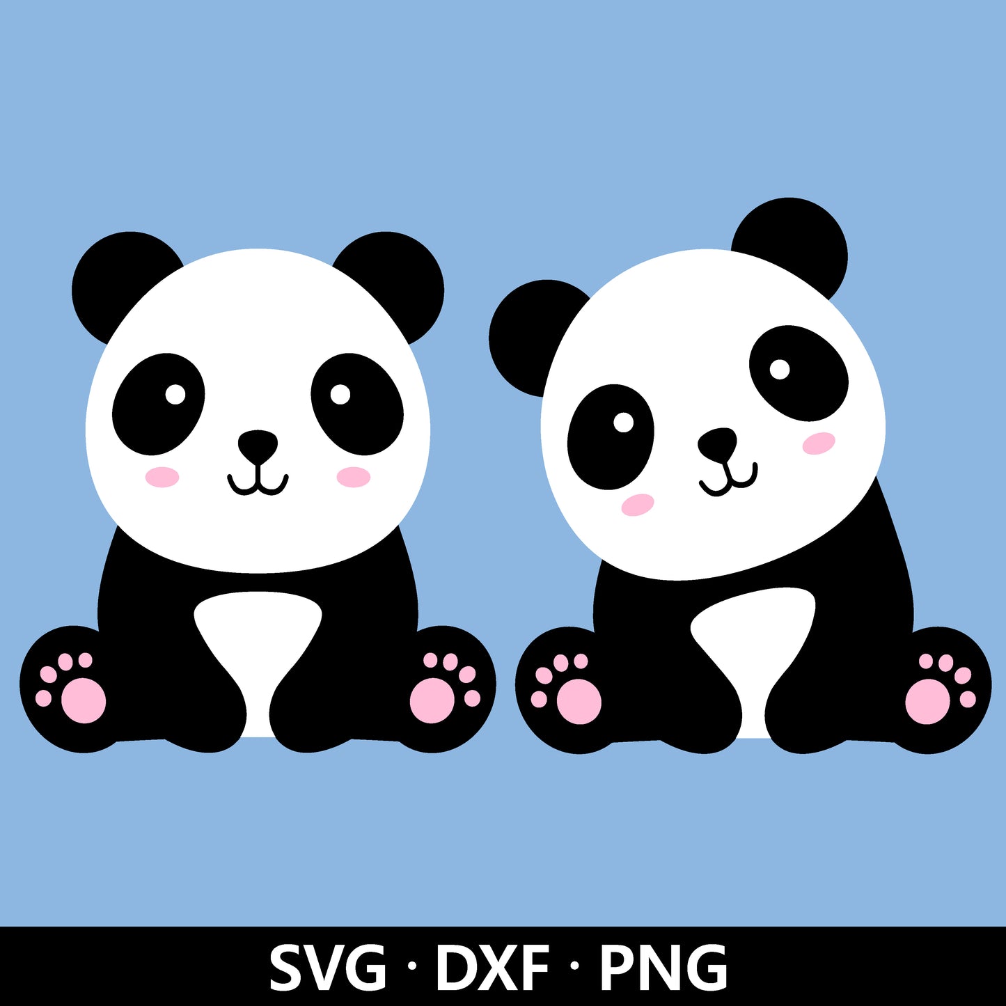 Baby panda SVG, Cartoon Panda Vector, Panda dxf file, Cute Animals Svg, Panda clipart, Baby Shower SVG, Panda Cut files Digital Download