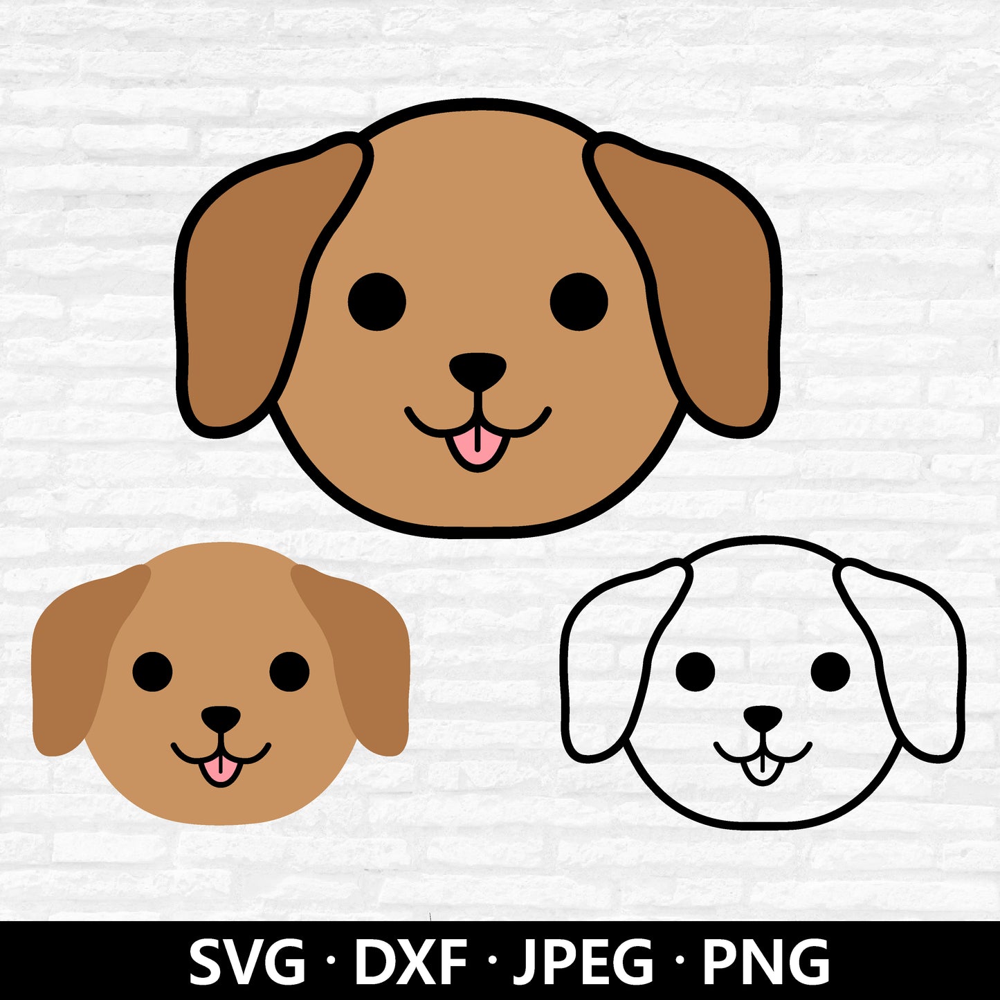 Puppy Face SVG, Dog Face Dxf files, Cute Dog Vector, Baby Shower, Pet SVG, Puppy Face Clipart, Dog Animal Face Cut files Digital download