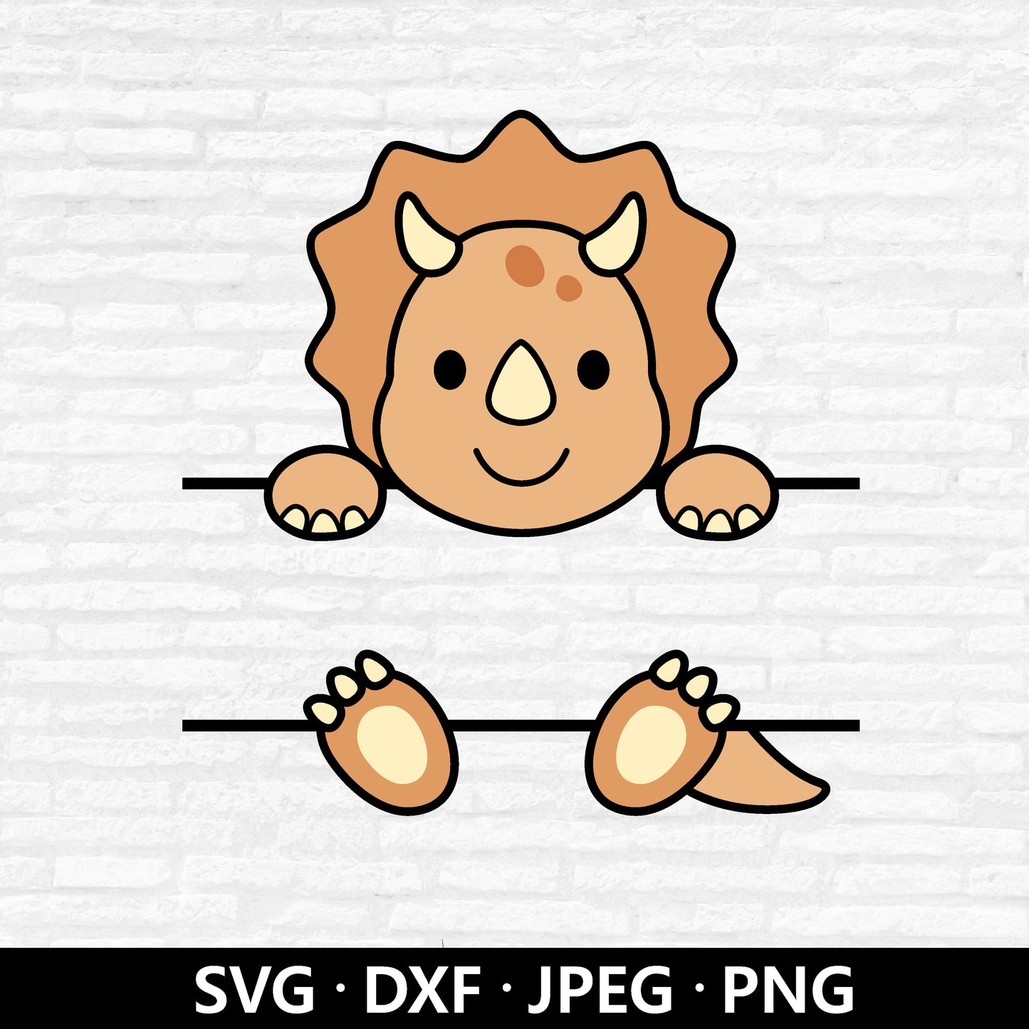 Triceratops Dinosaur Monogram (Digital Download)