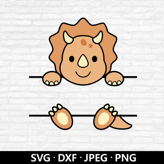Triceratops Dinosaur Monogram (Digital Download)