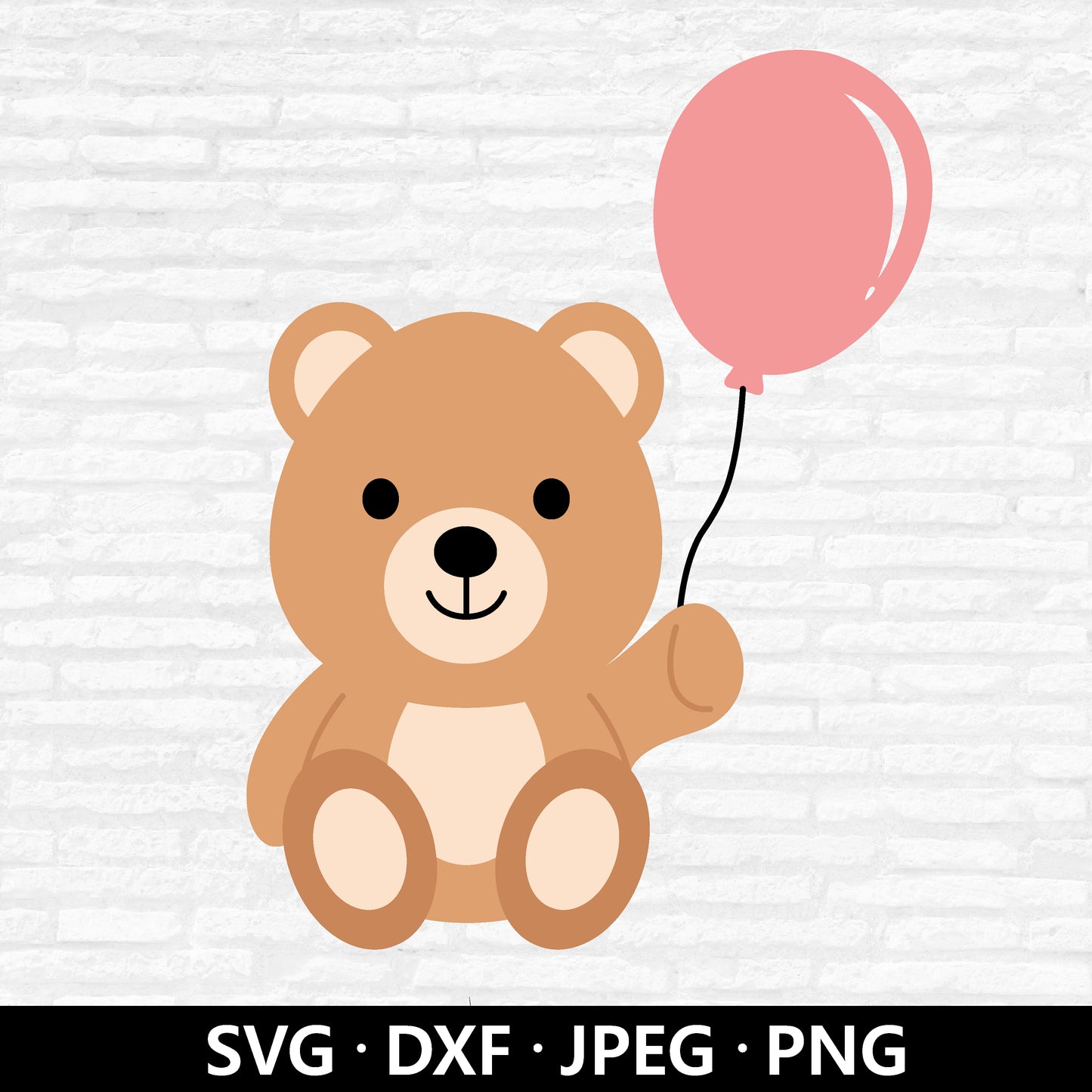 Bear with balloon SVG, Baby bear sublimation, Cute bear Png, Baby Shower Invitation, Bear balloon Vector, Bear cut files Digital Download