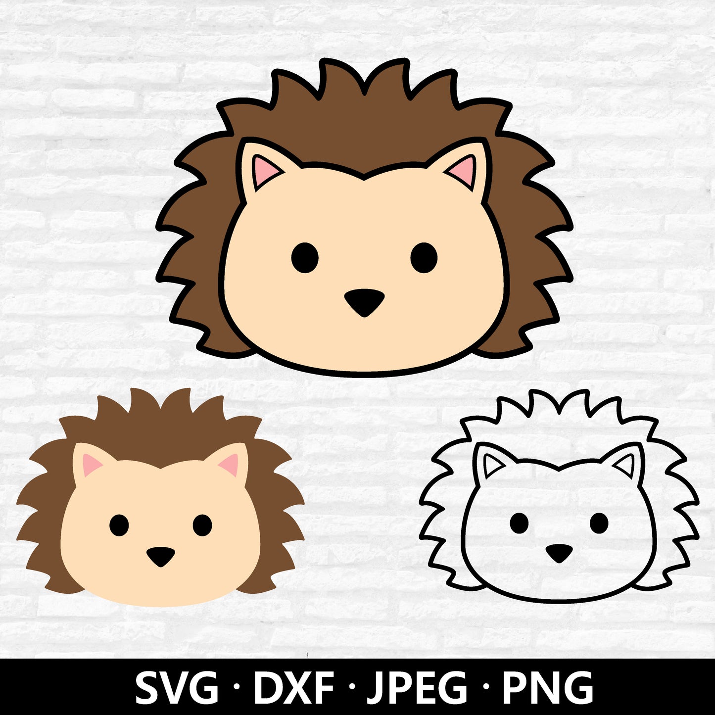 Hedgehog Face SVG, Hedgehog Vector, Woodland Animals PNG, Kids Birthday Shirt, Cute Hedgehog Clipart, Hedgehog Cut Files Digital Download