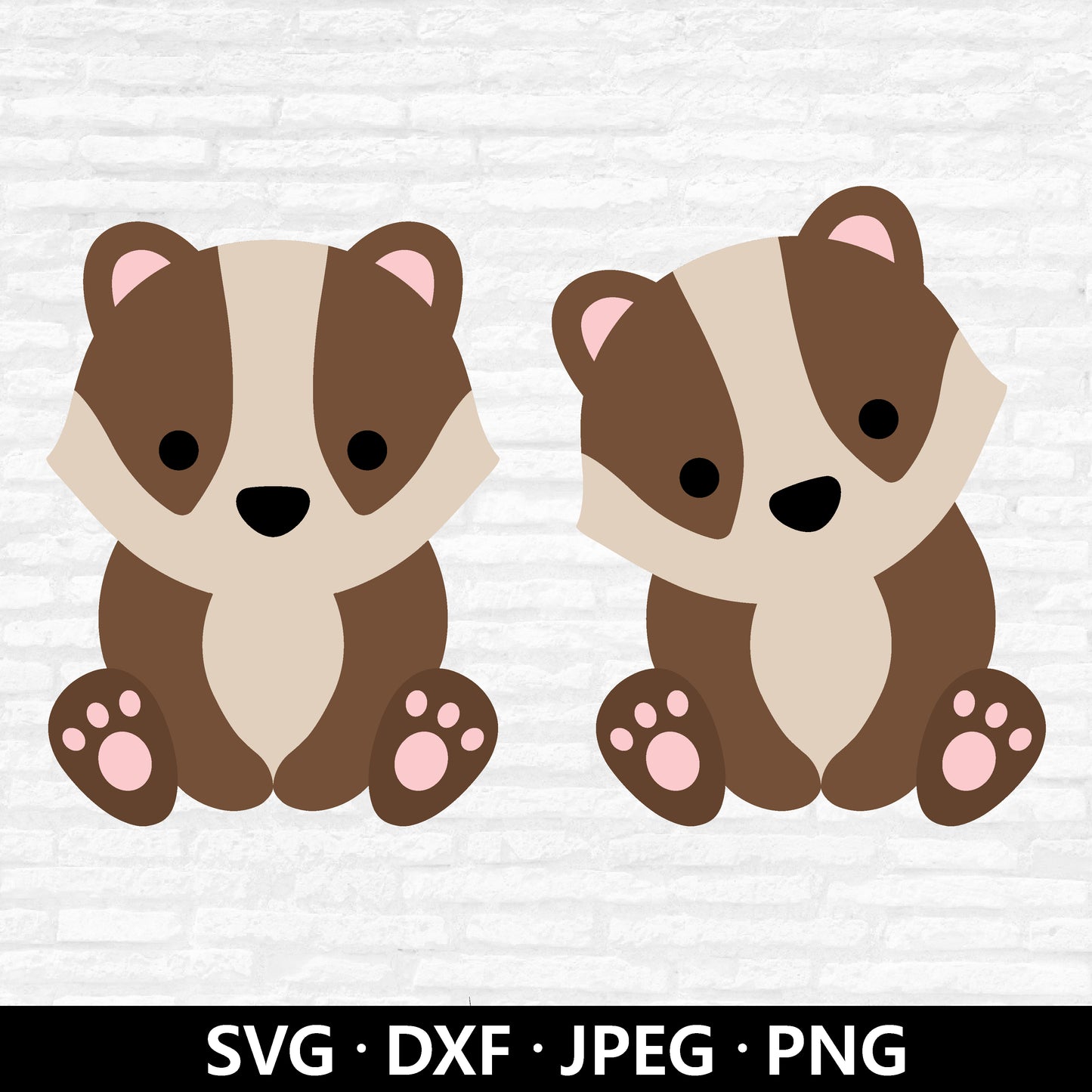 Baby Badger SVG, Cute Badger Vector, Forest Animals PNG, Badger PNG, Badger Clipart, Baby Shower Nursery Animal Cut files Digital Download