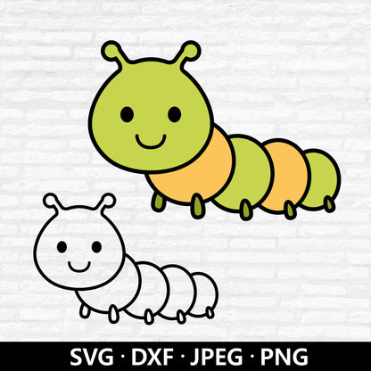 Caterpillar SVG, Worm Svg, Insect SVG File, Caterpillar Clipart, Bug svg, Caterpillar worm Vector, Spring animal cut files Digital Download