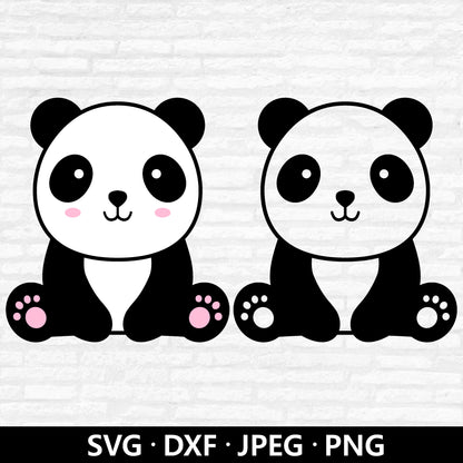 Cute baby panda layered SVG, Cuttable Baby Panda Vector, Panda dxf file, Panda clipart, Baby Shower PNG, Panda Cut files Digital Download