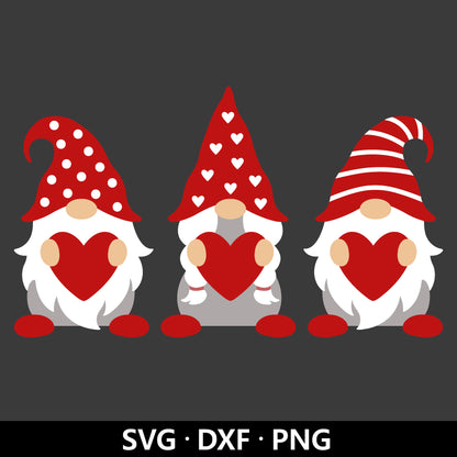 Valentine Gnomes SVG, Gnome with Heart Vector, Valentine Gnome Clipart, Happy Valentine's Day, Heart gnomes Cut Files Digital Download