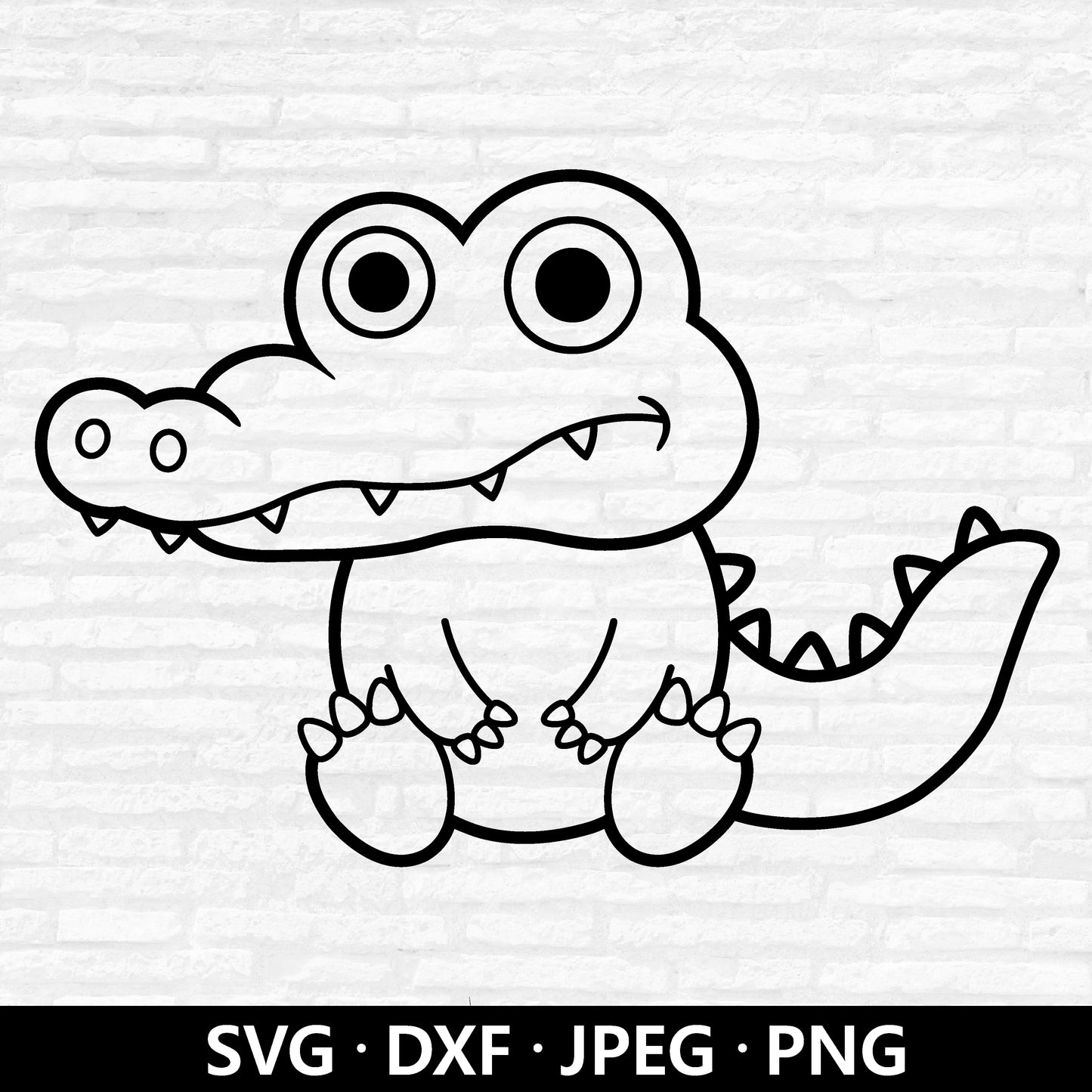 Alligator Outline SVG, Cute Baby Crocodile DXF, Crocodile Clipart, Safari Animal PNG, Crocodile Svg, Alligator Cut files Digital Download