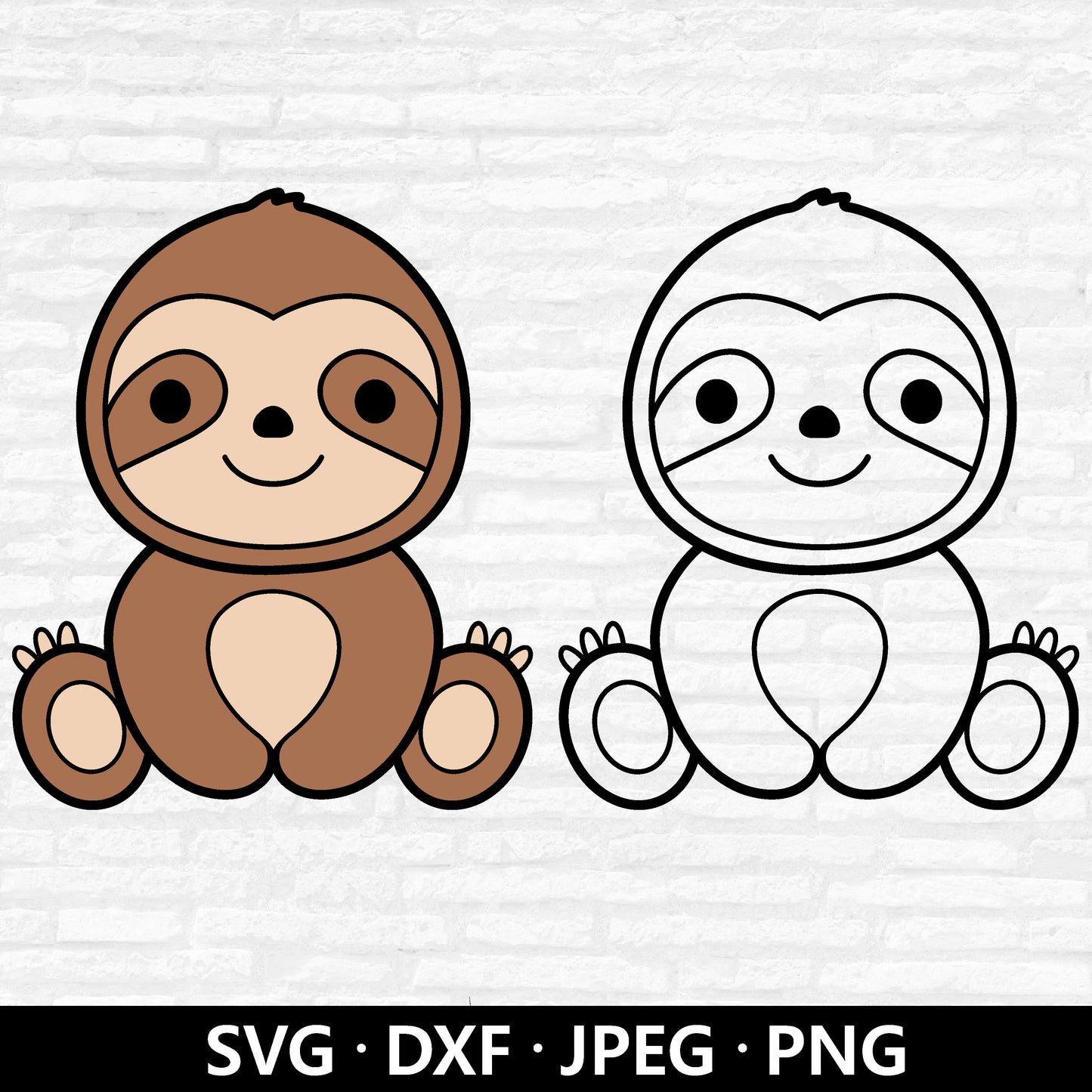 Cute Sloth SVG, Sloth SVG, Cute animals Sloth Clipart, baby sloth cutting file, Baby Shower Shirt PNG, Baby Sloth Cut Files Digital Download