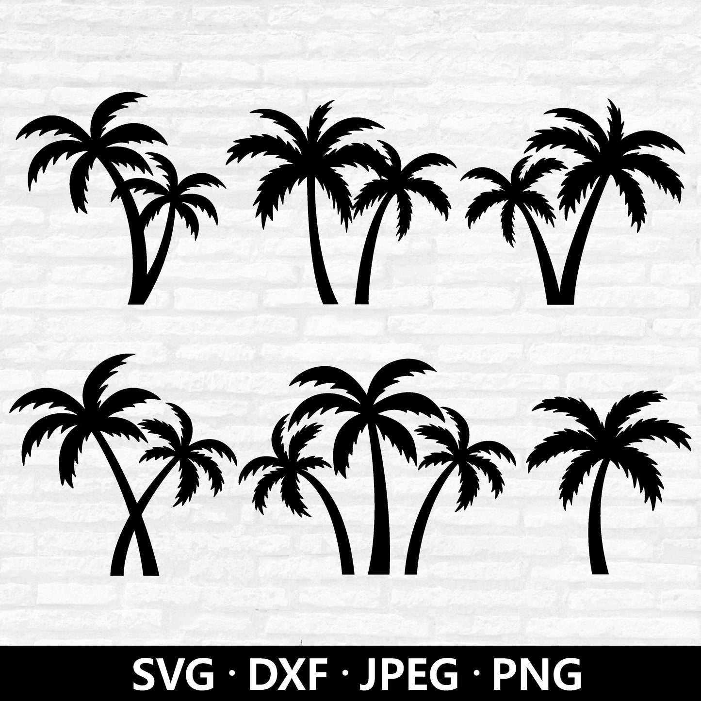 Palm Tree SVG, Palm PNG bundle, Tropical Icon Dxf, Summer Vacation Clipart, Palm tree Vector, Palm Tree Cut files Digital Download